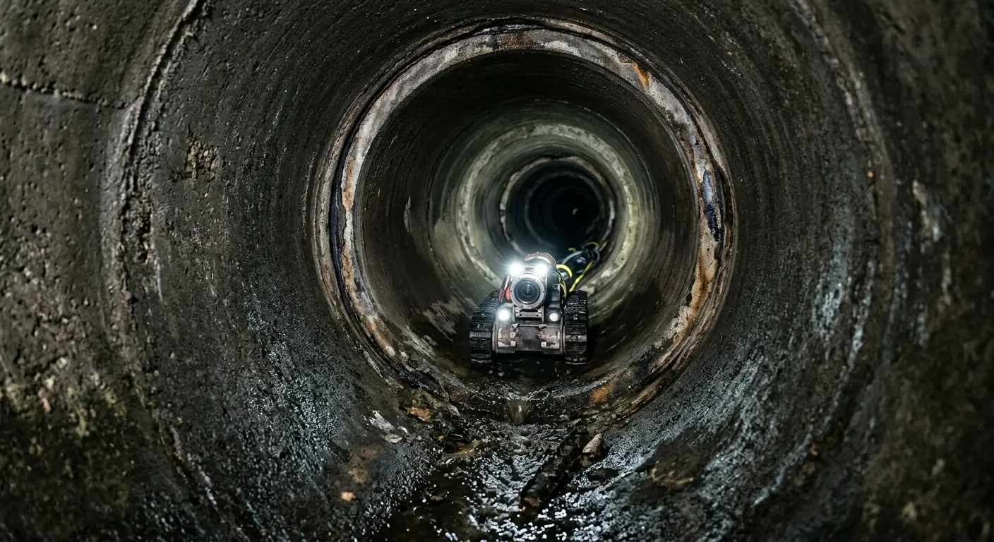 Robotic sewer camera inspecting pipe interior for Sewer Line Repair in Bloomingdale